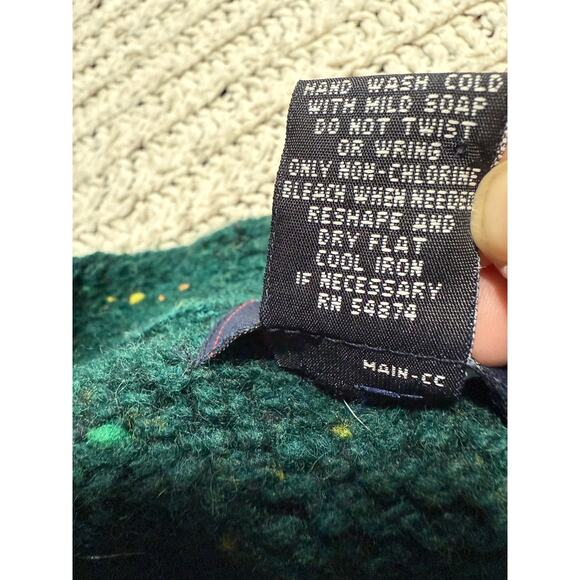 VTG The Limited America 100% Wool Cardigan Sweater Button Womens Sz Large Green - Picture 7 of 7